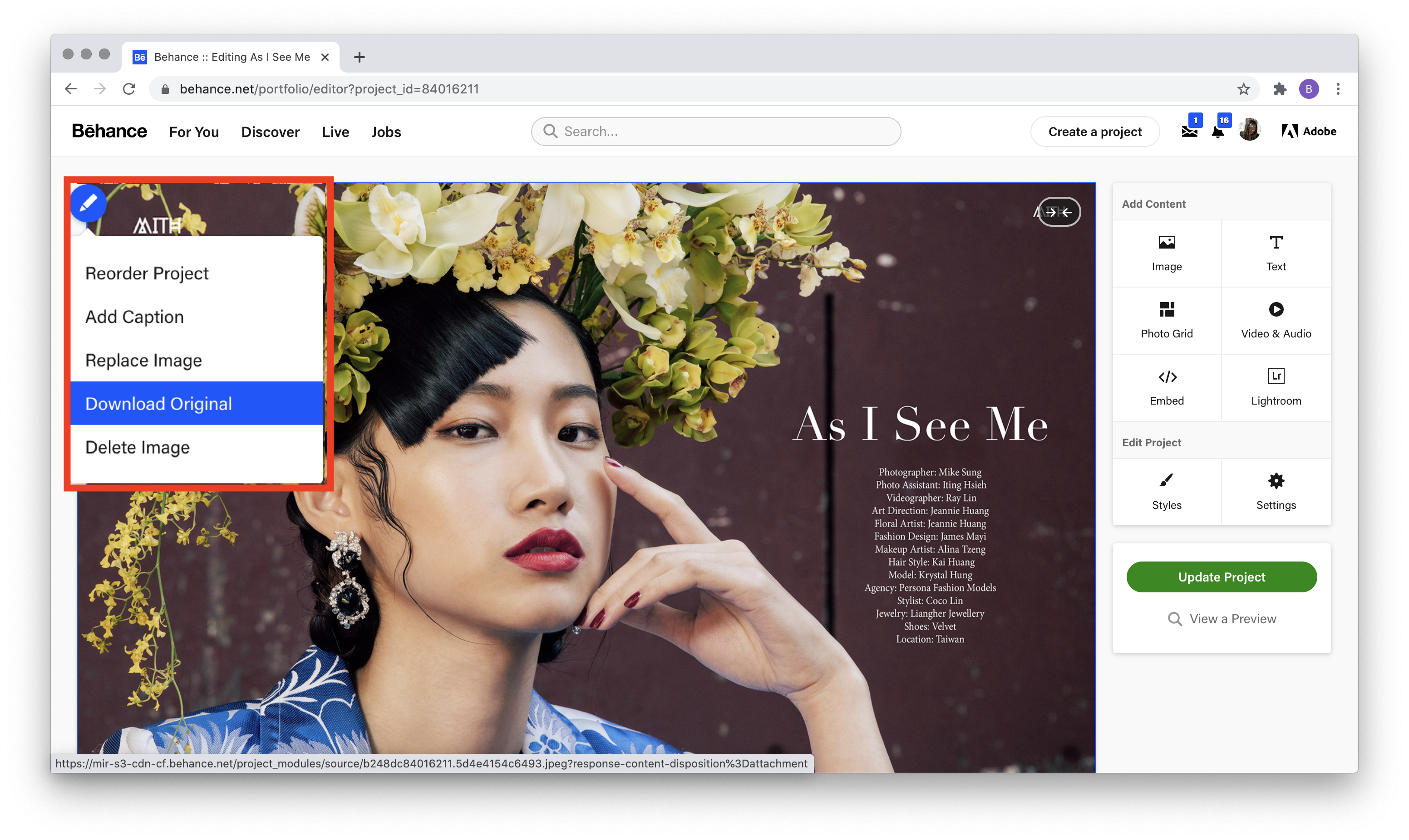 Guide: Download Original Project Image Files – Behance Helpcenter