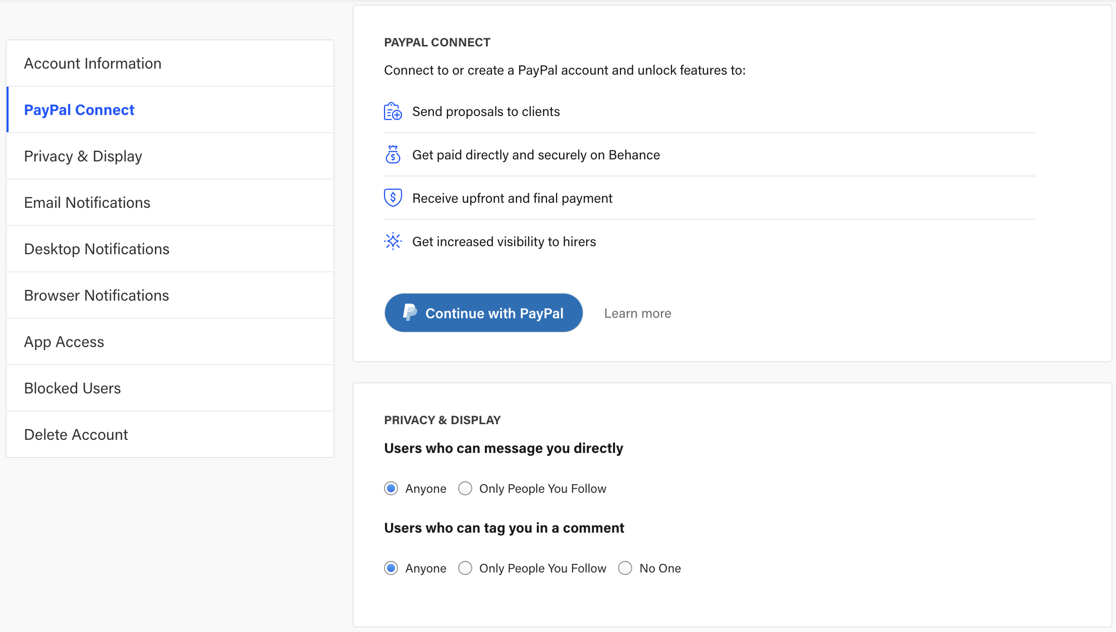 Guide: Connecting To PayPal – Behance Helpcenter