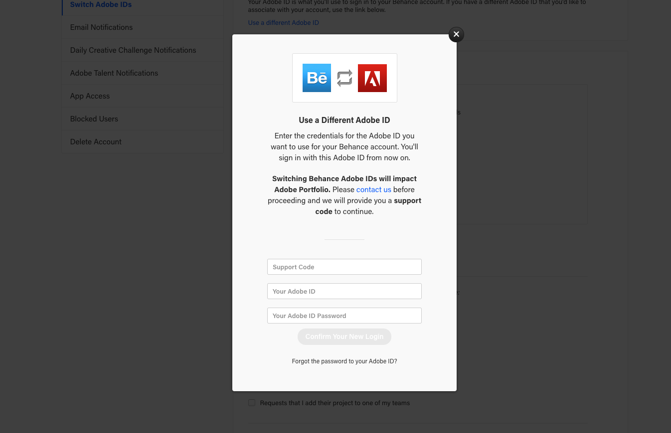 Guide: Change Or Update Your Adobe ID – Behance Helpcenter