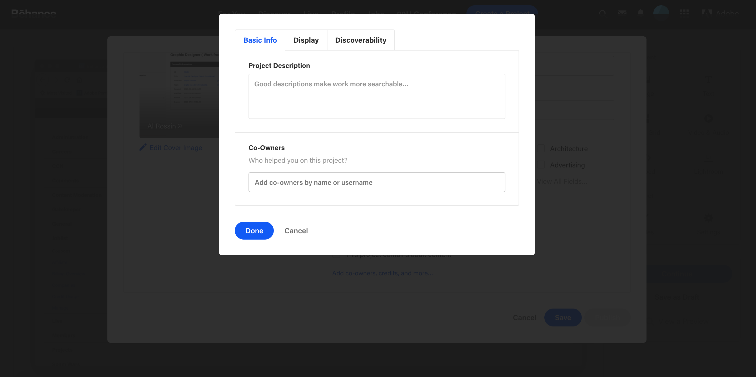 Guide: Create & Publish A Project – Behance Helpcenter